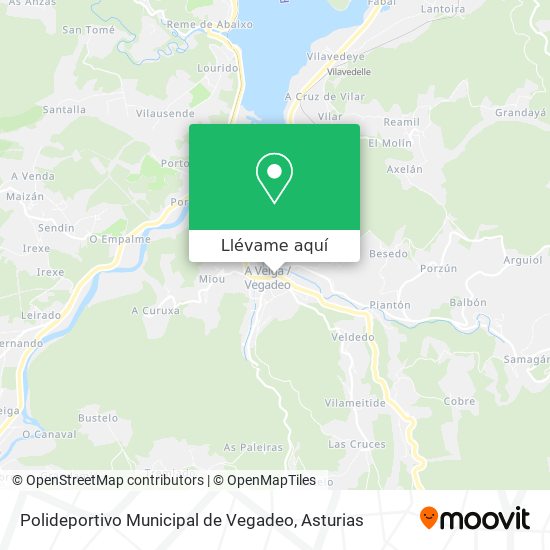 Mapa Polideportivo Municipal de Vegadeo