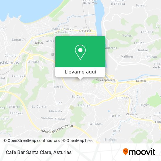 Mapa Cafe Bar Santa Clara