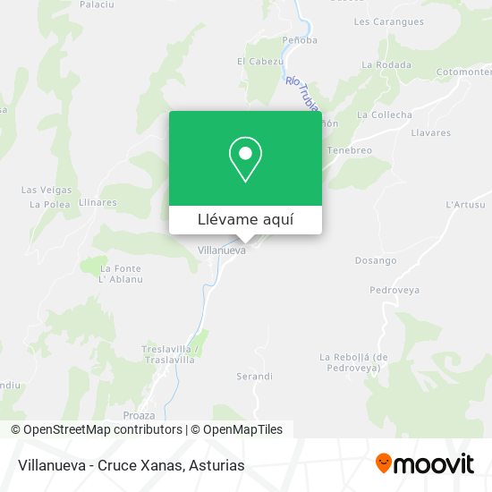 Mapa Villanueva - Cruce Xanas