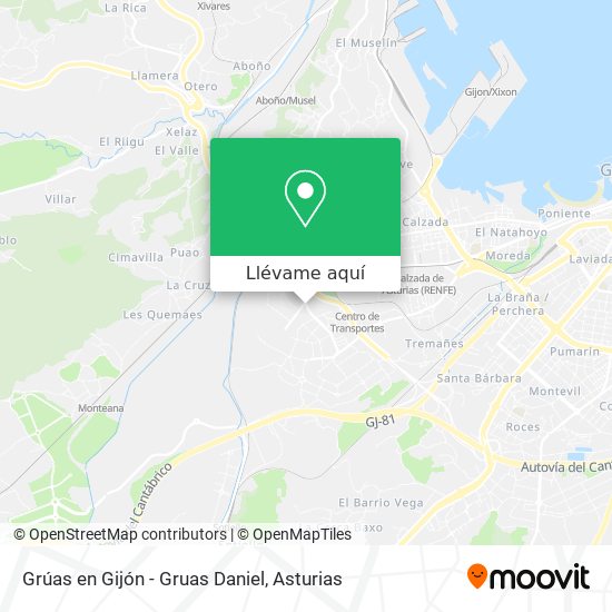 Mapa Grúas en Gijón - Gruas Daniel