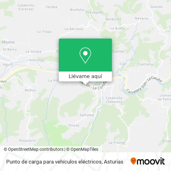 Mapa Punto de carga para vehículos eléctricos