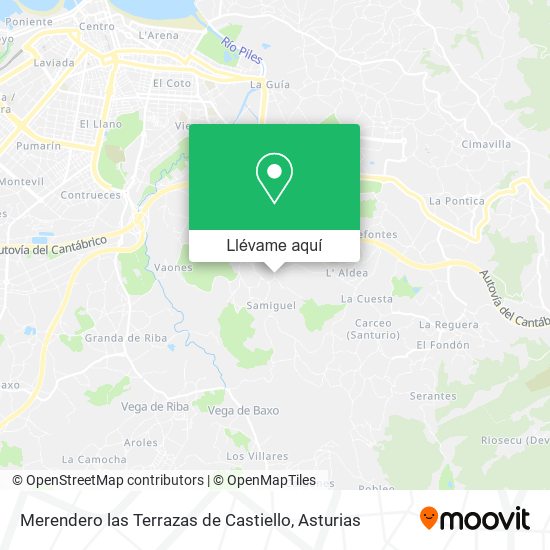 Mapa Merendero las Terrazas de Castiello