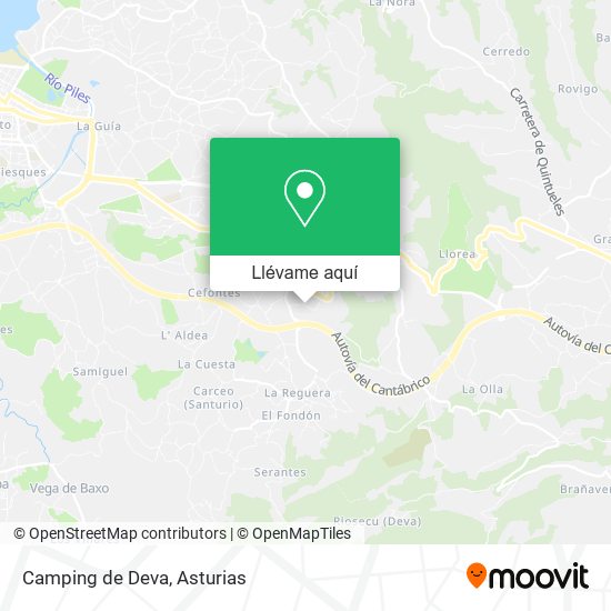 Mapa Camping de Deva