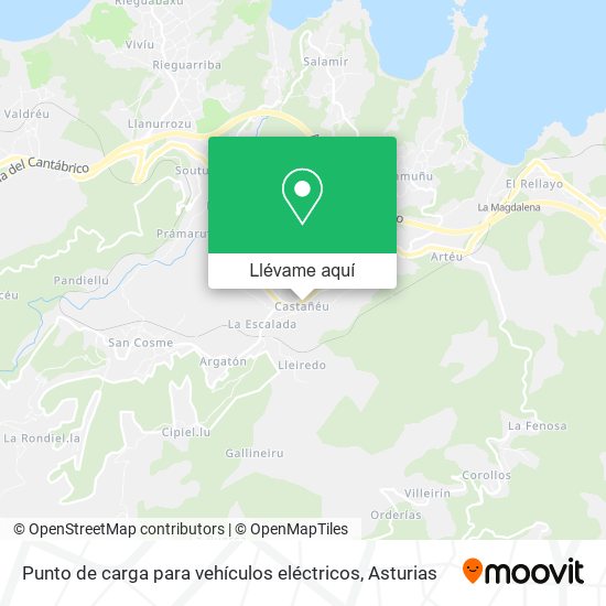 Mapa Punto de carga para vehículos eléctricos