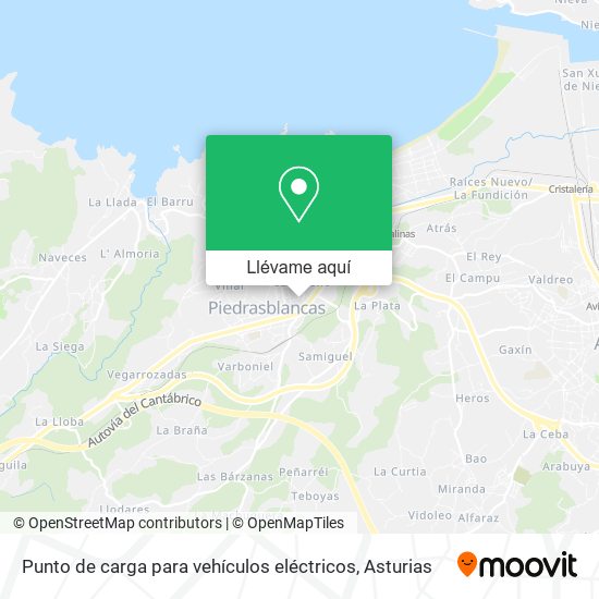 Mapa Punto de carga para vehículos eléctricos