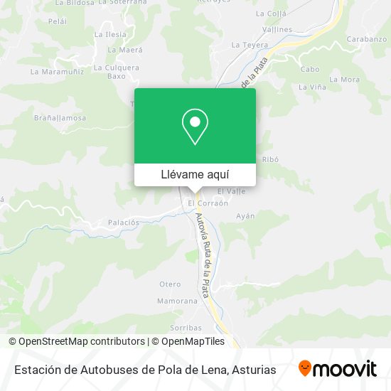 Mapa Estación de Autobuses de Pola de Lena