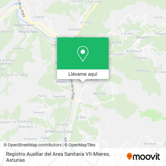 Mapa Registro Auxiliar del Area Sanitaria VII-Mieres