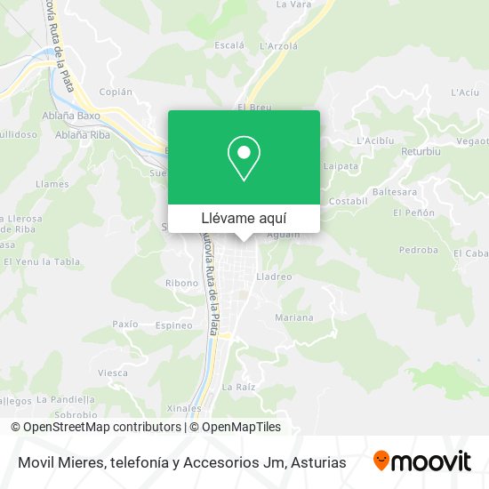 Mapa Movil Mieres, telefonía y Accesorios Jm