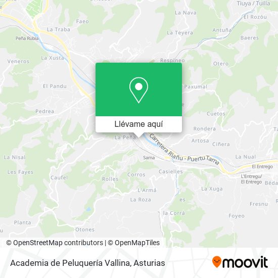 Mapa Academia de Peluquería Vallina