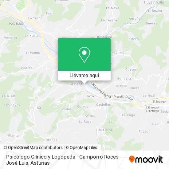 Mapa Psicólogo Clínico y Logopeda - Camporro Roces José Luis