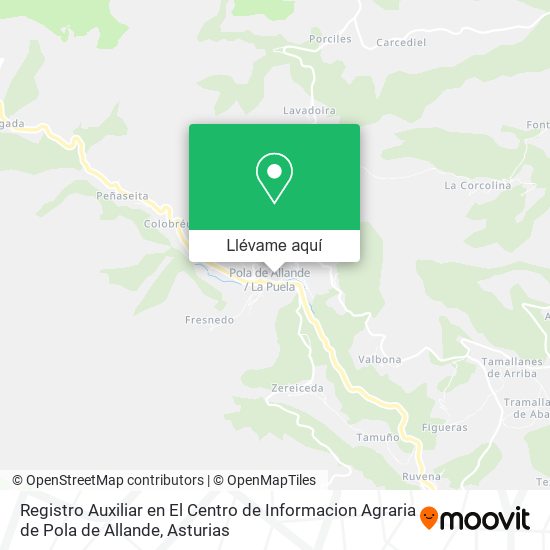 Mapa Registro Auxiliar en El Centro de Informacion Agraria de Pola de Allande