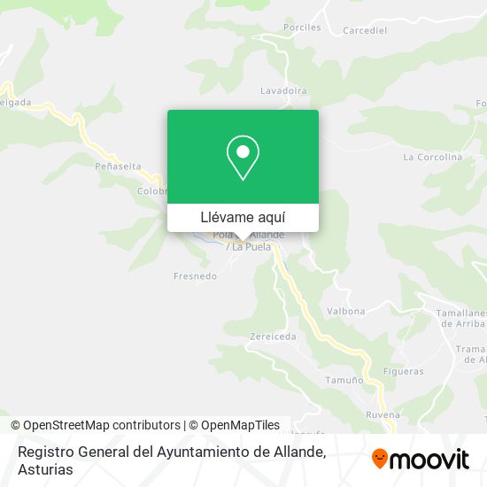 Mapa Registro General del Ayuntamiento de Allande