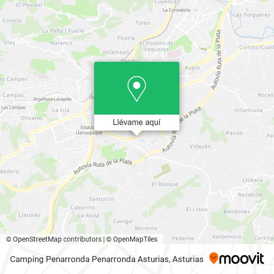 Mapa Camping Penarronda Penarronda Asturias