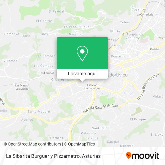 Mapa La Sibarita Burguer y Pizzametro