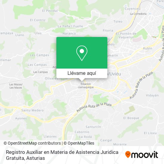 Mapa Registro Auxiliar en Materia de Asistencia Juridica Gratuita