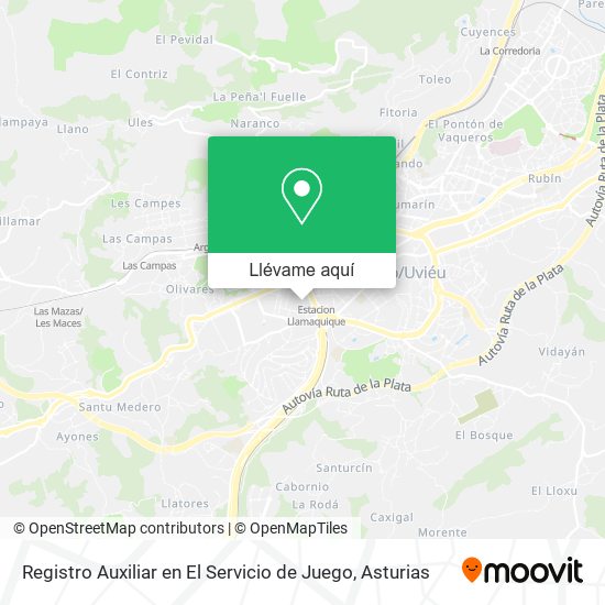 Mapa Registro Auxiliar en El Servicio de Juego