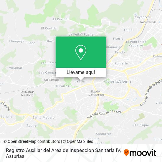 Mapa Registro Auxiliar del Area de Inspeccion Sanitaria IV