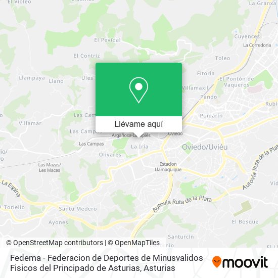 Mapa Fedema - Federacion de Deportes de Minusvalidos Fisicos del Principado de Asturias