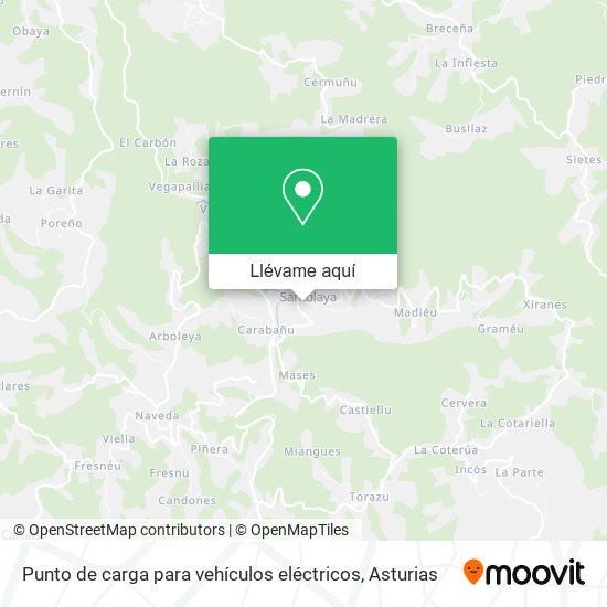 Mapa Punto de carga para vehículos eléctricos