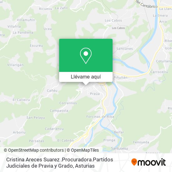 Mapa Cristina Areces Suarez .Procuradora.Partidos Judiciales de Pravia y Grado