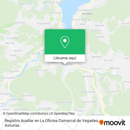 Mapa Registro Auxiliar en La Oficina Comarcal de Vegadeo