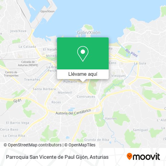 Mapa Parroquia San Vicente de Paul Gijón