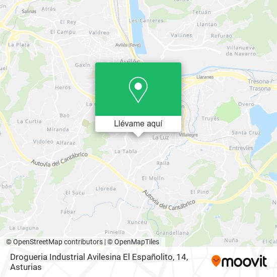 Mapa Drogueria Industrial Avilesina El Españolito, 14