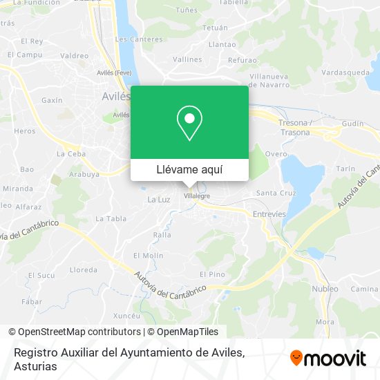 Mapa Registro Auxiliar del Ayuntamiento de Aviles