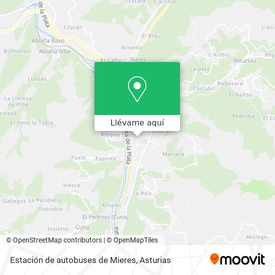 Mapa Estación de autobuses de Mieres