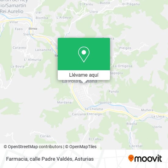 Mapa Farmacia, calle Padre Valdés