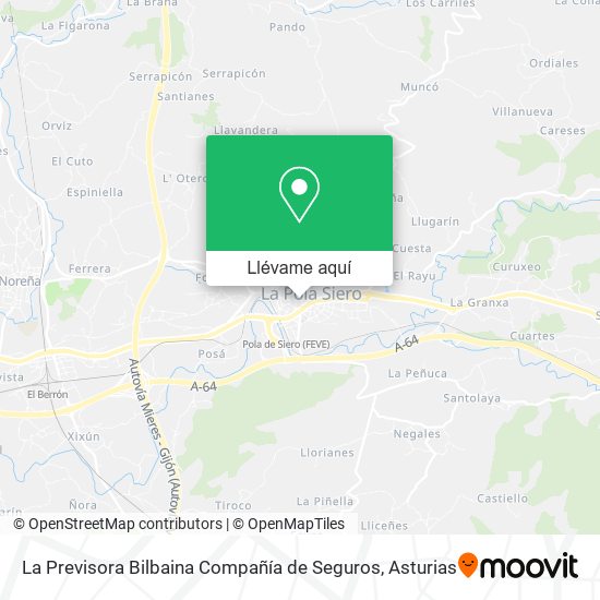 Mapa La Previsora Bilbaina Compañía de Seguros