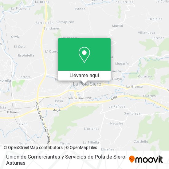 Mapa Union de Comerciantes y Servicios de Pola de Siero
