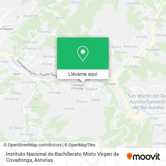 Mapa Instituto Nacional de Bachillerato Mixto Virgen de Covadonga
