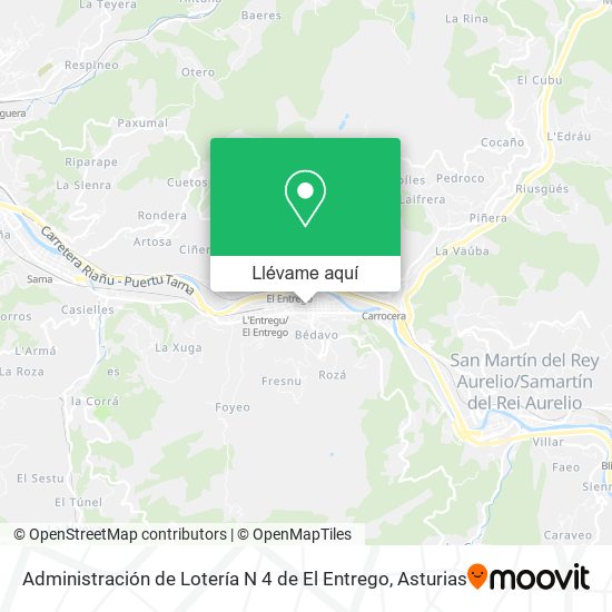 Mapa Administración de Lotería N 4 de El Entrego