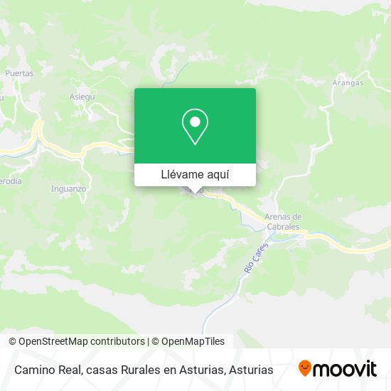 Mapa Camino Real, casas Rurales en Asturias