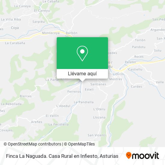 Mapa Finca La Naguada. Casa Rural en Infiesto