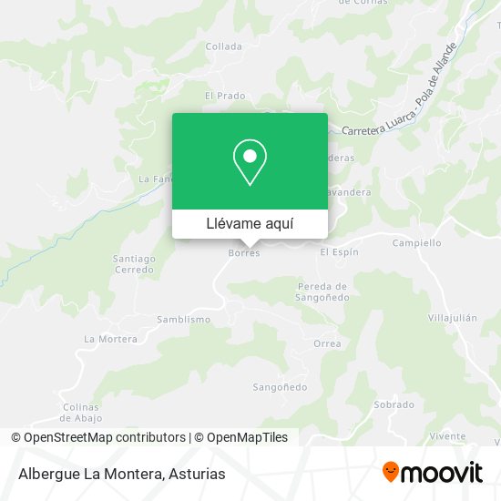 Mapa Albergue La Montera