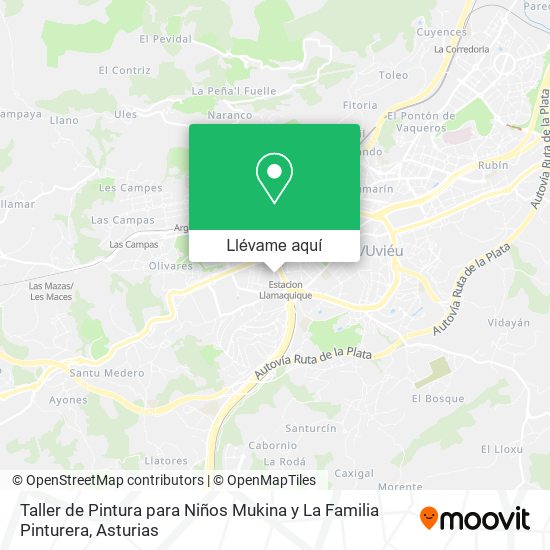 Mapa Taller de Pintura para Niños Mukina y La Familia Pinturera