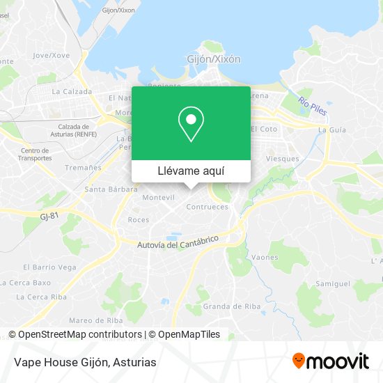 Mapa Vape House Gijón