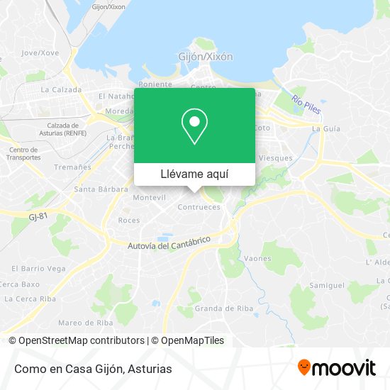 Mapa Como en Casa Gijón