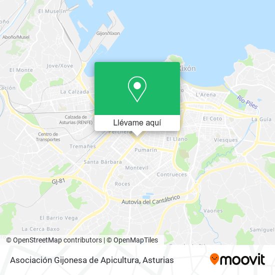 Mapa Asociación Gijonesa de Apicultura