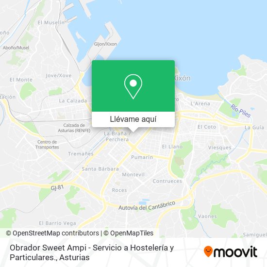 Mapa Obrador Sweet Ampi - Servicio a Hostelería y Particulares.