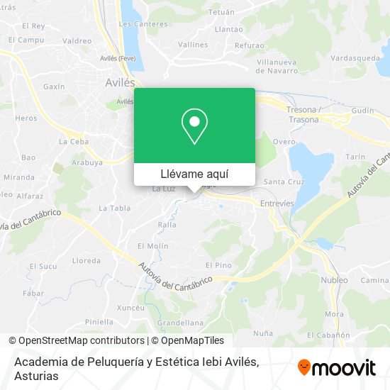 Mapa Academia de Peluquería y Estética Iebi Avilés