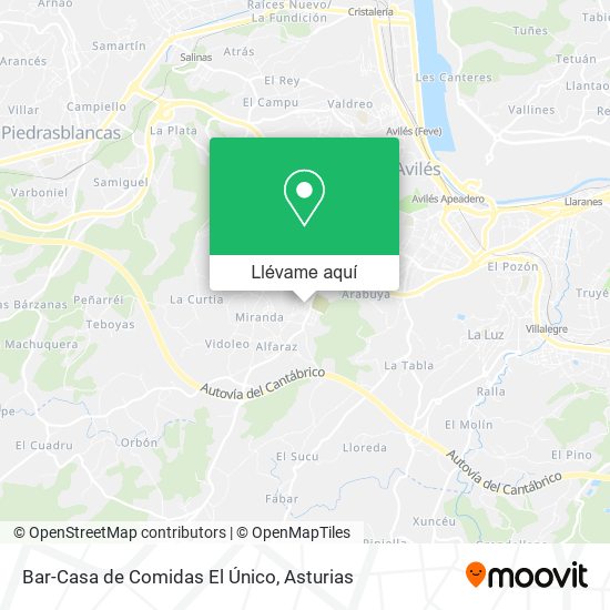 Mapa Bar-Casa de Comidas El Único