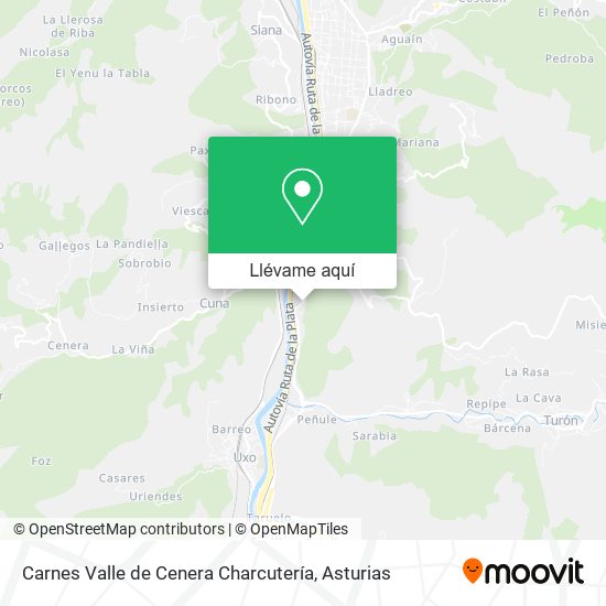 Mapa Carnes Valle de Cenera Charcutería