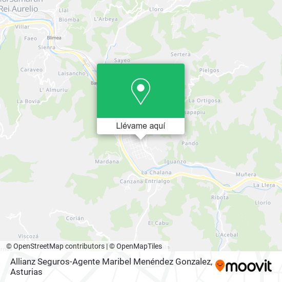 Mapa Allianz Seguros-Agente Maribel Menéndez Gonzalez
