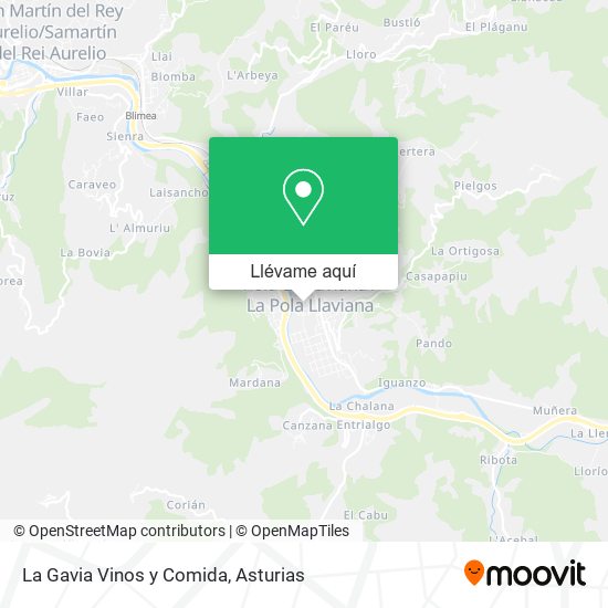 Mapa La Gavia Vinos y Comida
