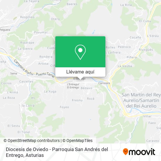 Mapa Diocesis de Oviedo - Parroquia San Andrés del Entrego