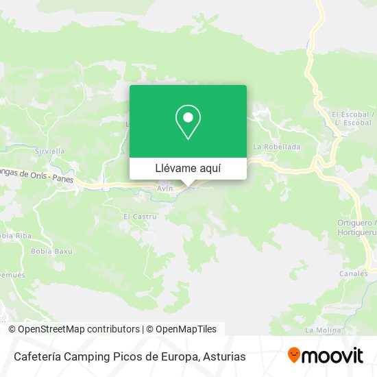 Mapa Cafetería Camping Picos de Europa