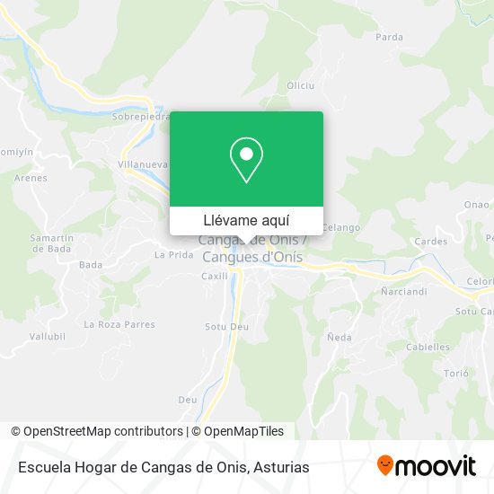 Mapa Escuela Hogar de Cangas de Onis